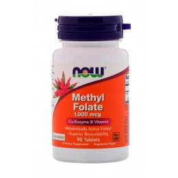 NOW. Methyl Folate 1000 мкг - 90 таб