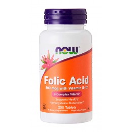 NOW. Folic Acid 800 мкг - 250 таб