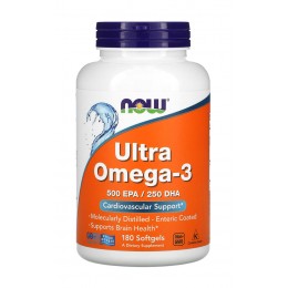 NOW. Ultra Omega 3 (Рыбные капсулы) - 180 капс