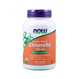 NOW. Organic Chlorella 500 мг - 200 таб